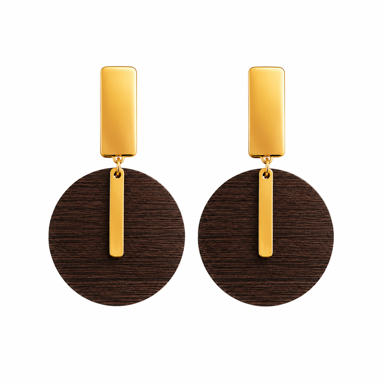 Round Wood Earrings