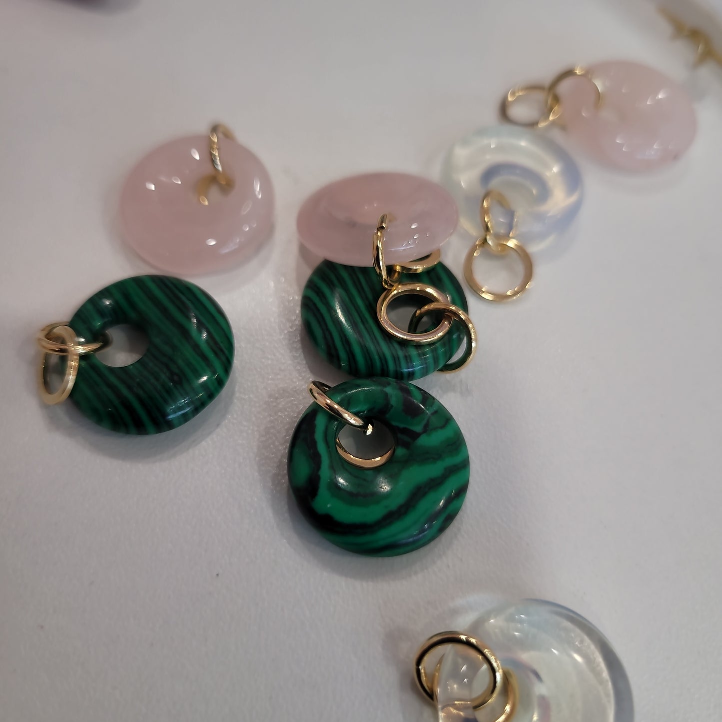 Stone donut pendants