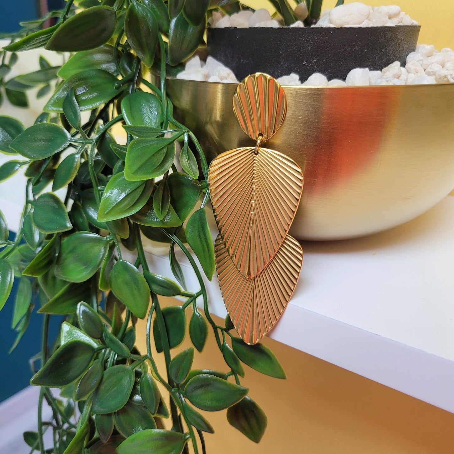 Layered Palm Spear Earring