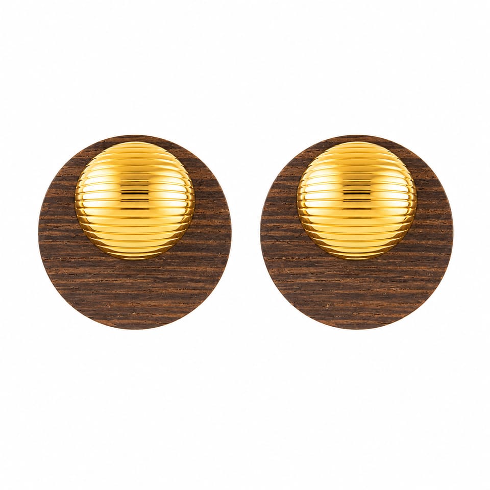 Wood & Gold Stud