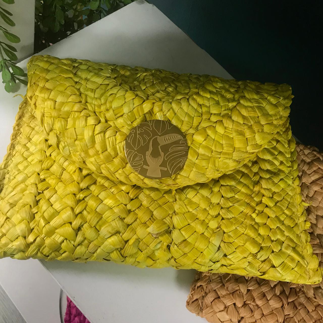 Straw envelope bag