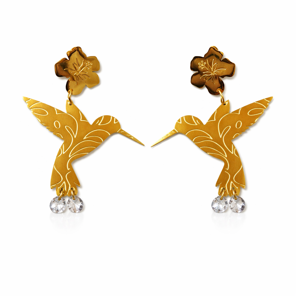 Large Hummingbirds with Hibiscus