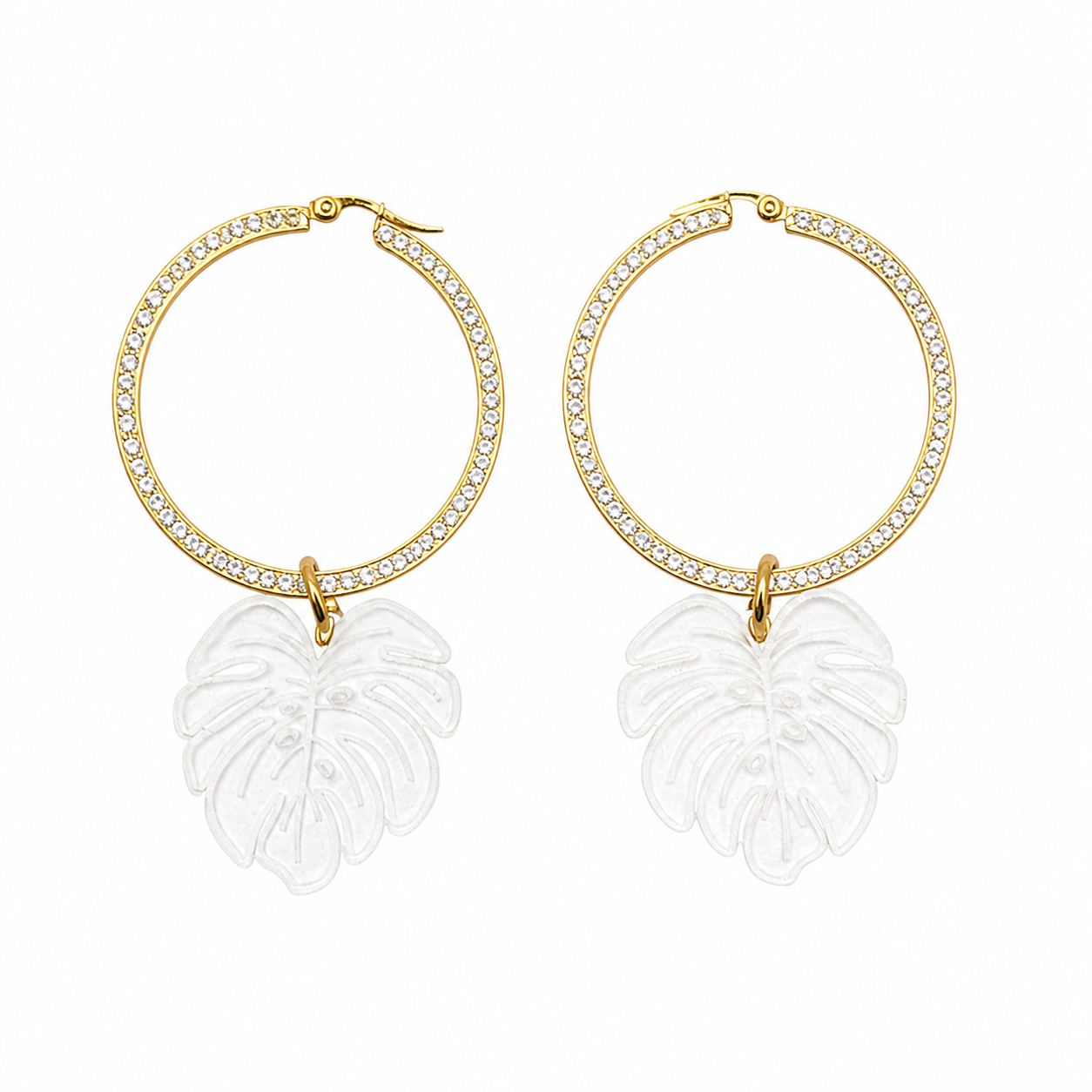 Clear Acrylic Rhinestone Hoops