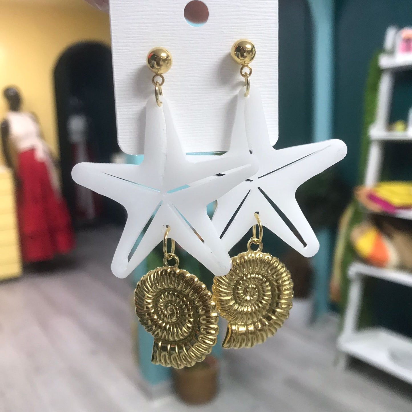 Starfish Shell Earrings