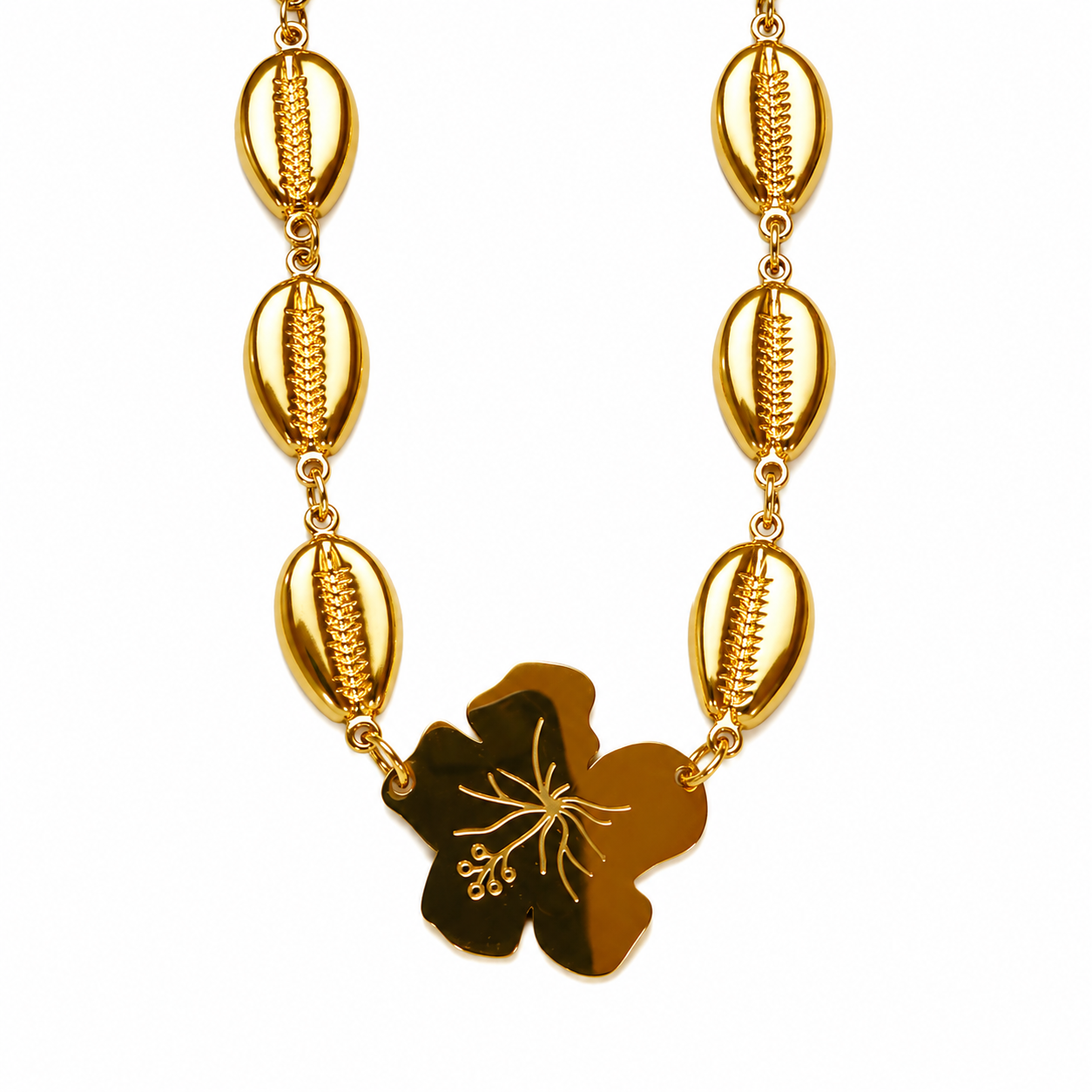Cowrie Hibiscus Bracelet