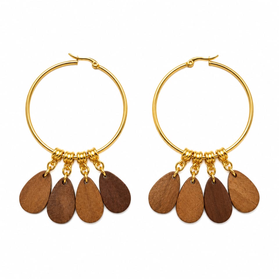 Wood Hoop Dangles