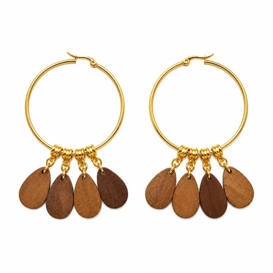 Wood Hoop Dangles