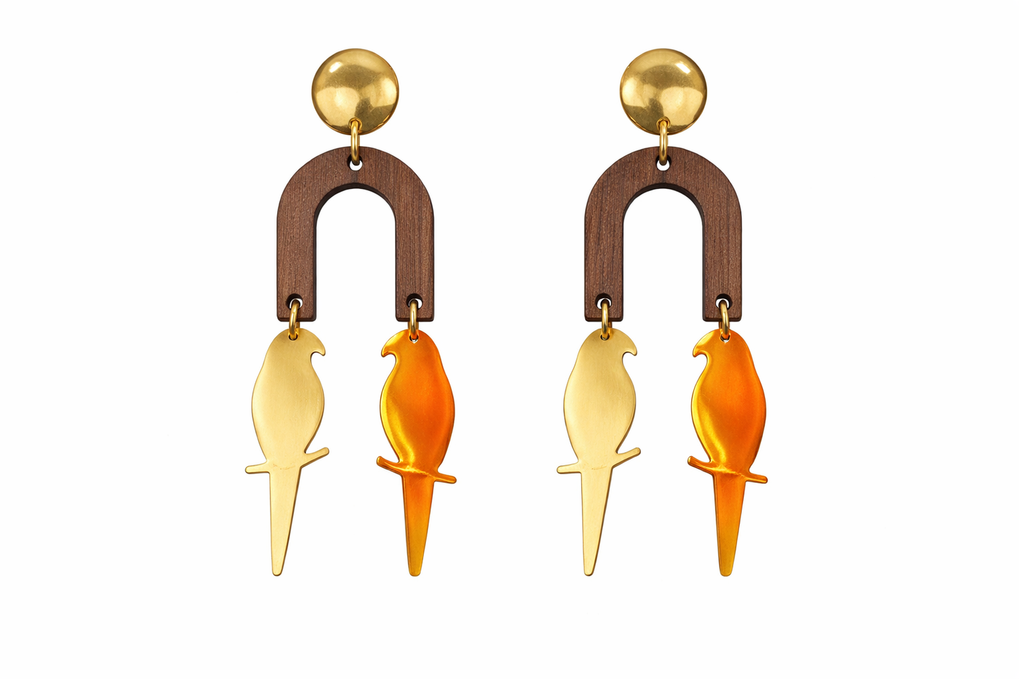 Double Parrot Wood Arch