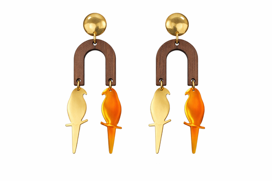 Double Parrot Wood Arch