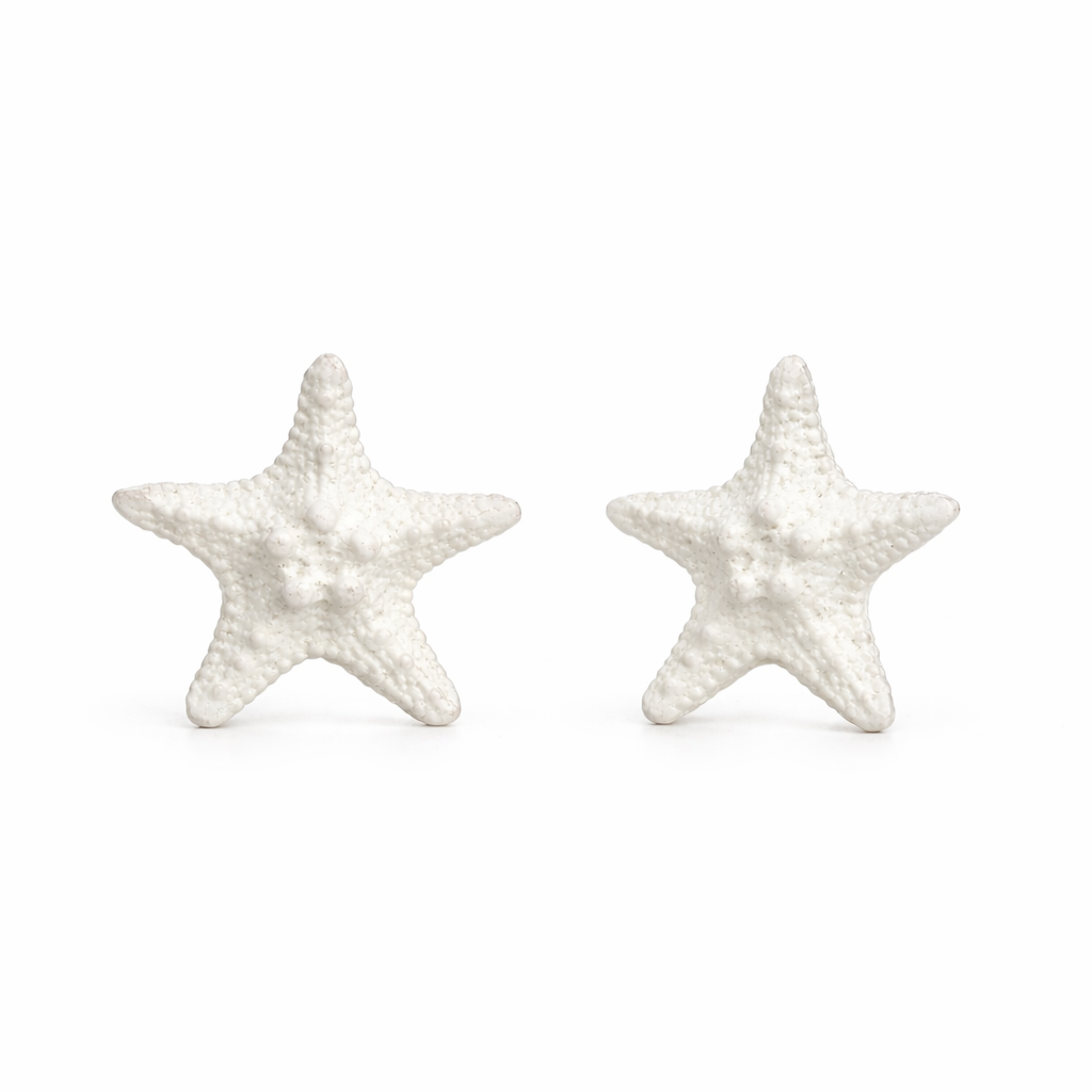 White Starfish Stud