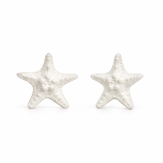 White Starfish Stud