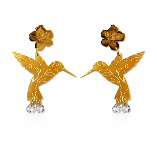 Large Hummingbirds with Hibiscus