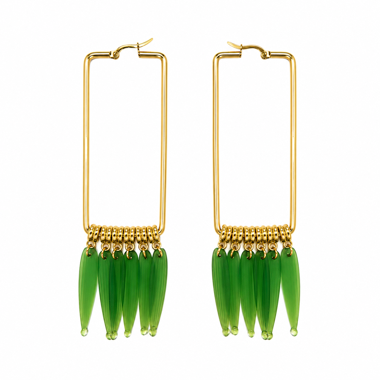 Rectangle Leaf Hoops