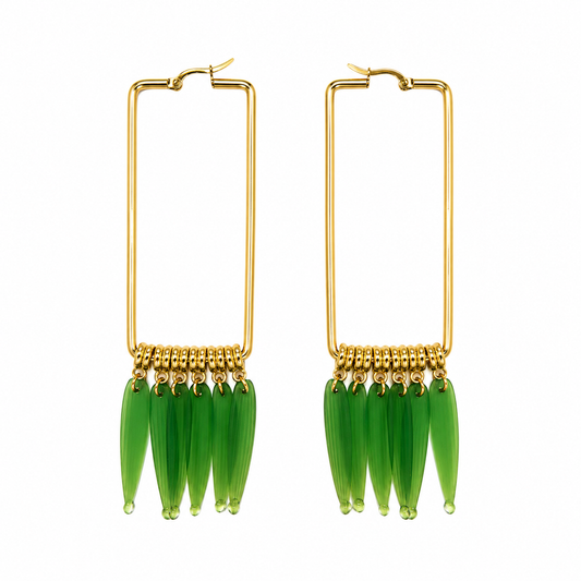 Rectangle Leaf Hoops