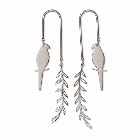 Parrot Leaf Earrings (silver)