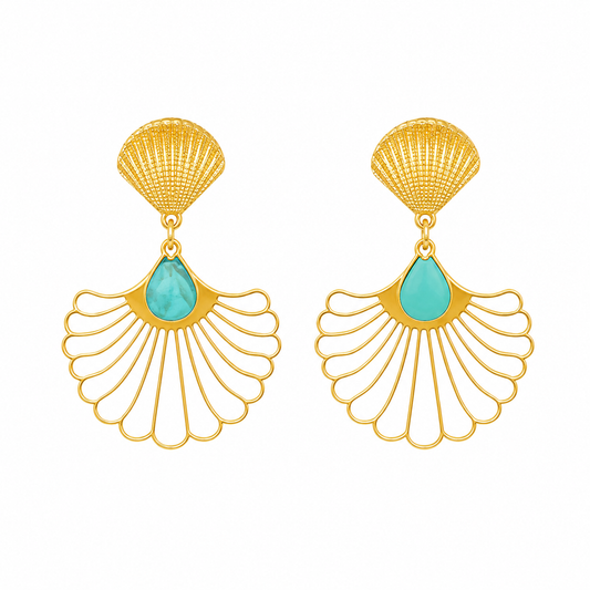 Shell Fan Turquoise