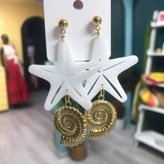 Starfish Shell Earrings